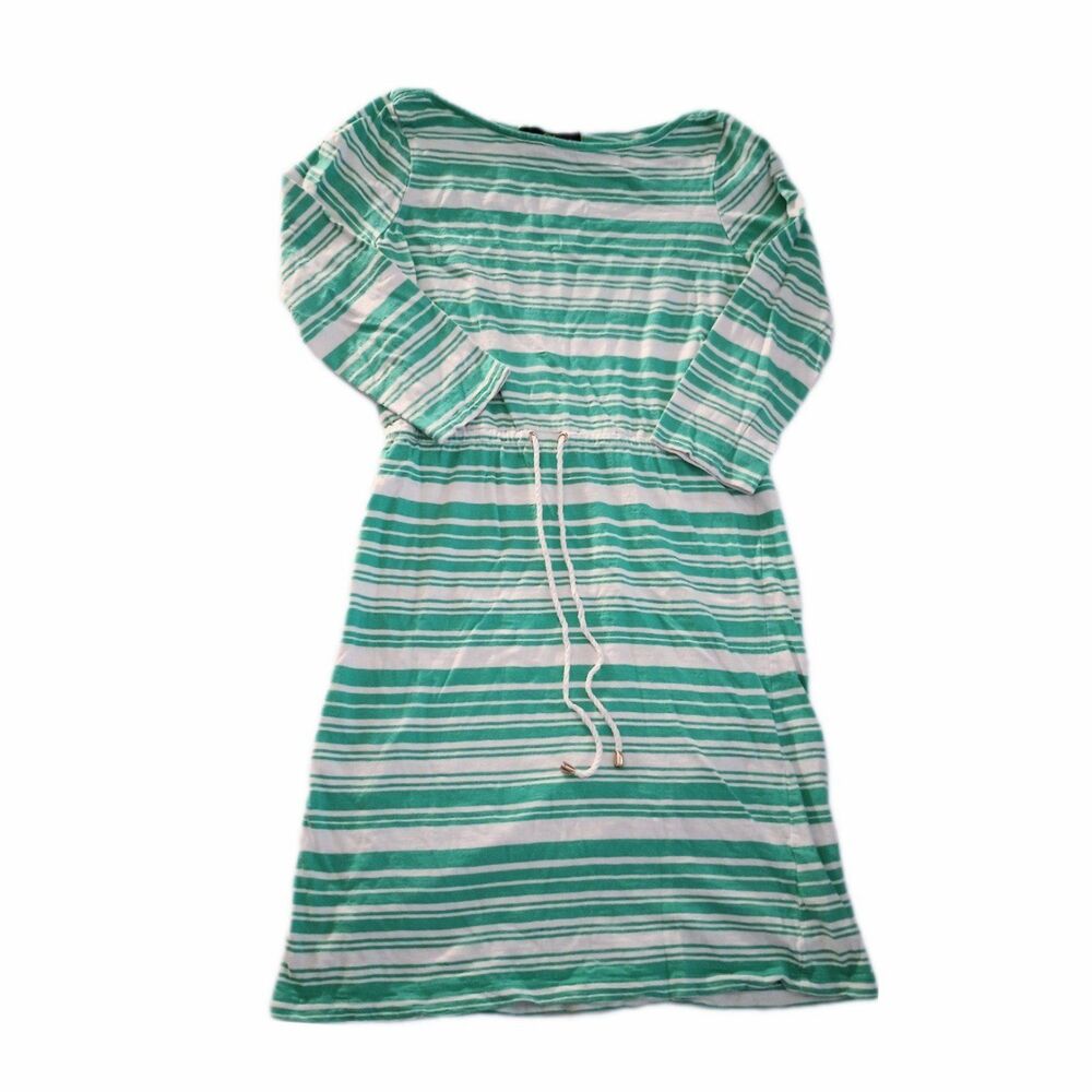 C Wonder Green Striped Dress sz S Womens